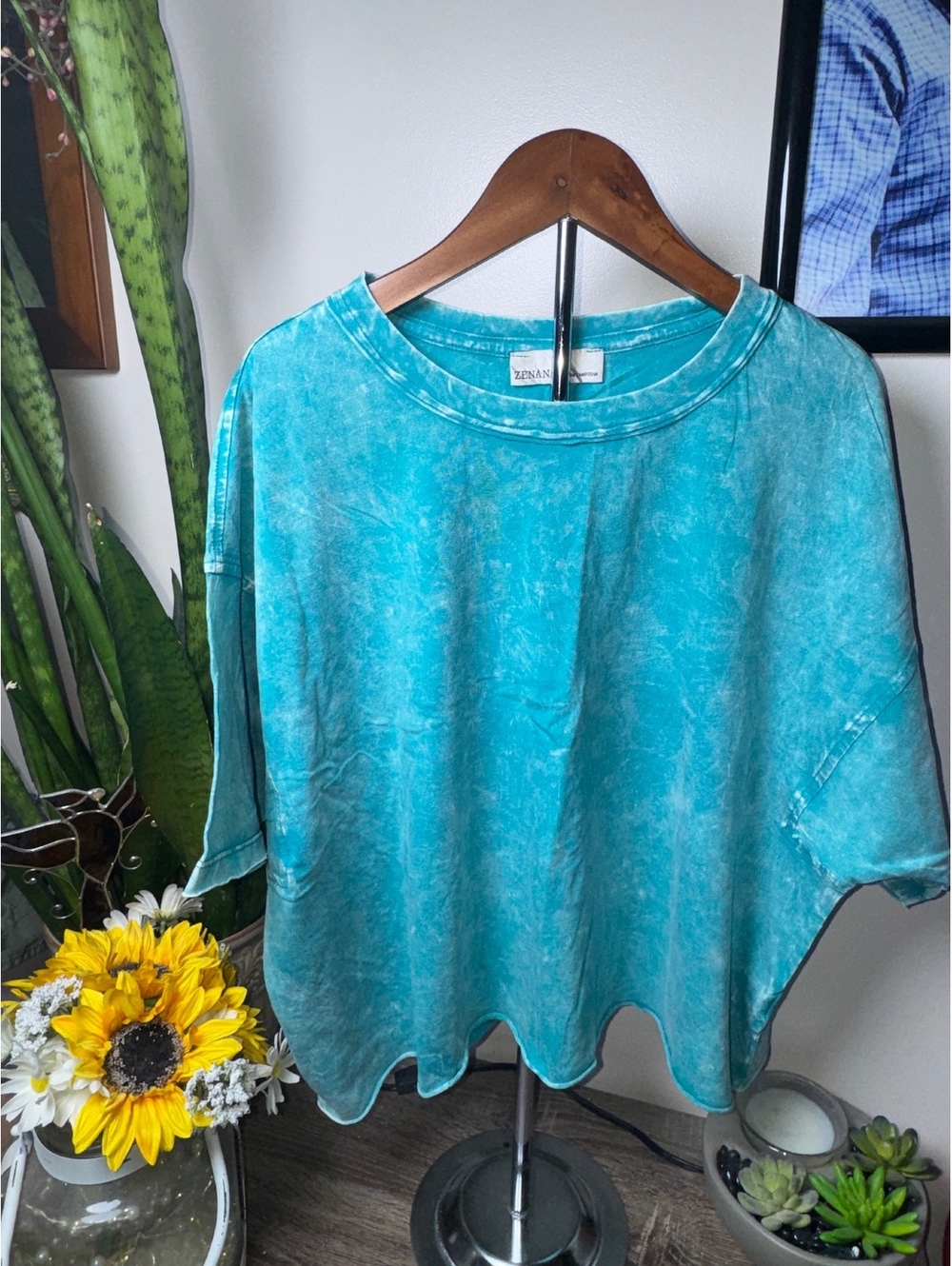 Zenana Acid Wash Boxy Cropped Tee